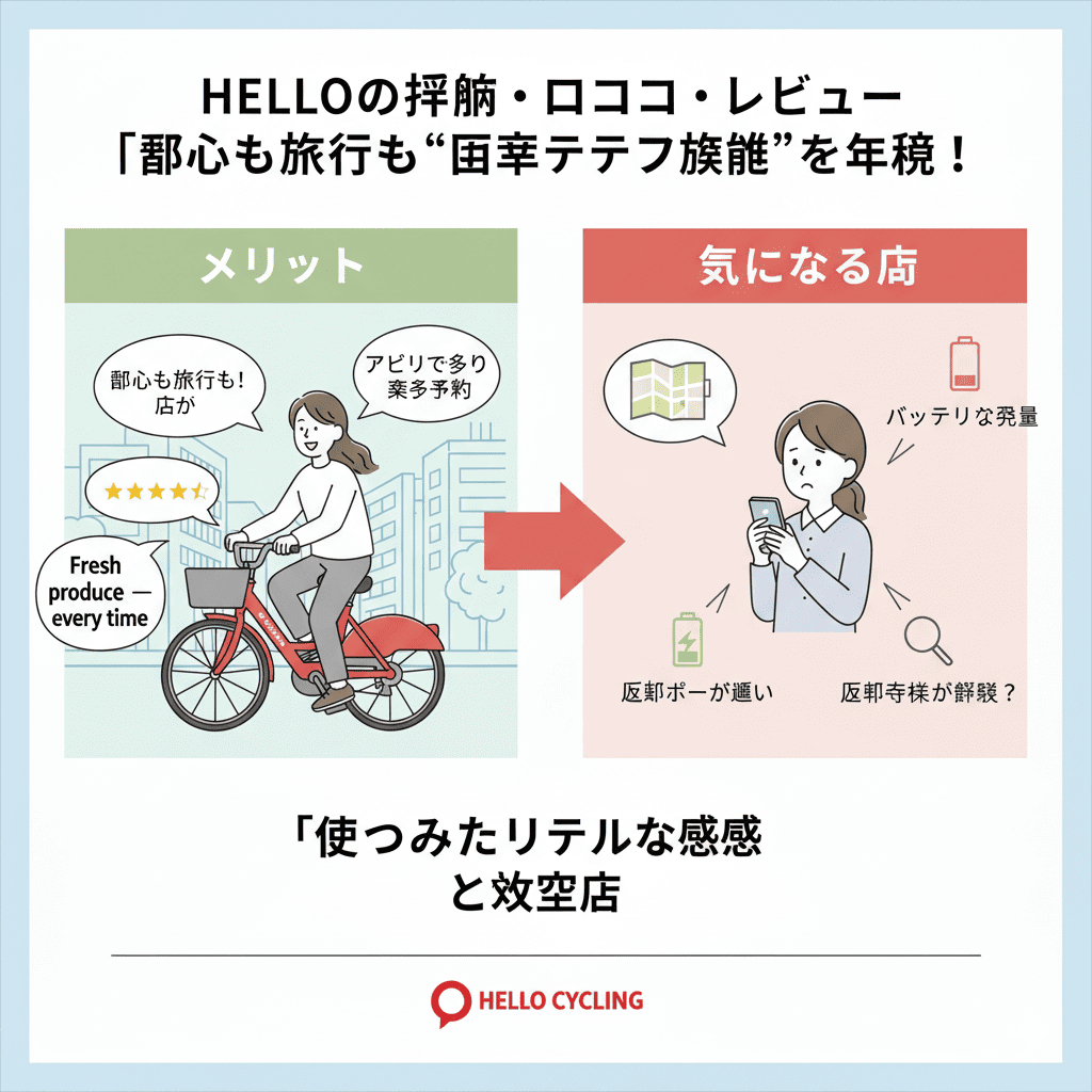 HELLO CYCLINGの評判・口コミ・レビュー｜都心も旅行も“自転車ライフ革命”を体験！使ってみたリアルな感想と注意点