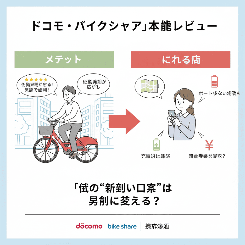 【評判・レビュー】ドコモ・バイクシェアを実際に使って分かった正直な口コミ｜街の“新しい日常”は本当に変わる？