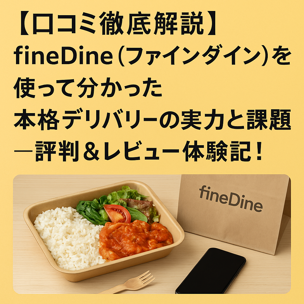 【口コミ徹底解説】fineDine（ファインダイン）を使って分かった本格デリバリーの実力と課題 ― 評判＆レビュー体験記！