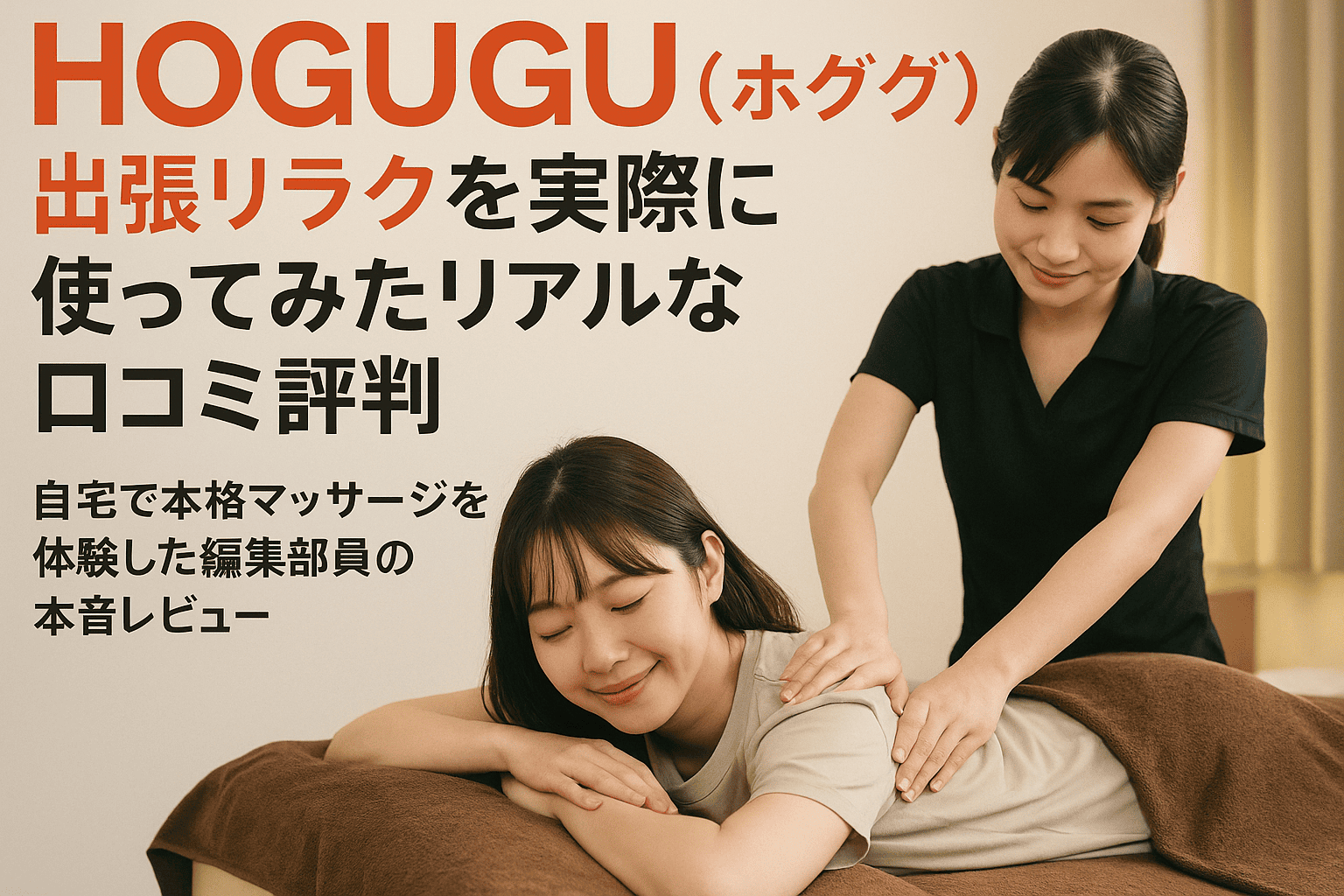 HOGUGU（ホググ）出張リラクを実際に使ってみたリアルな口コミ評判｜自宅で本格マッサージを体験した編集部員の本音レビュー