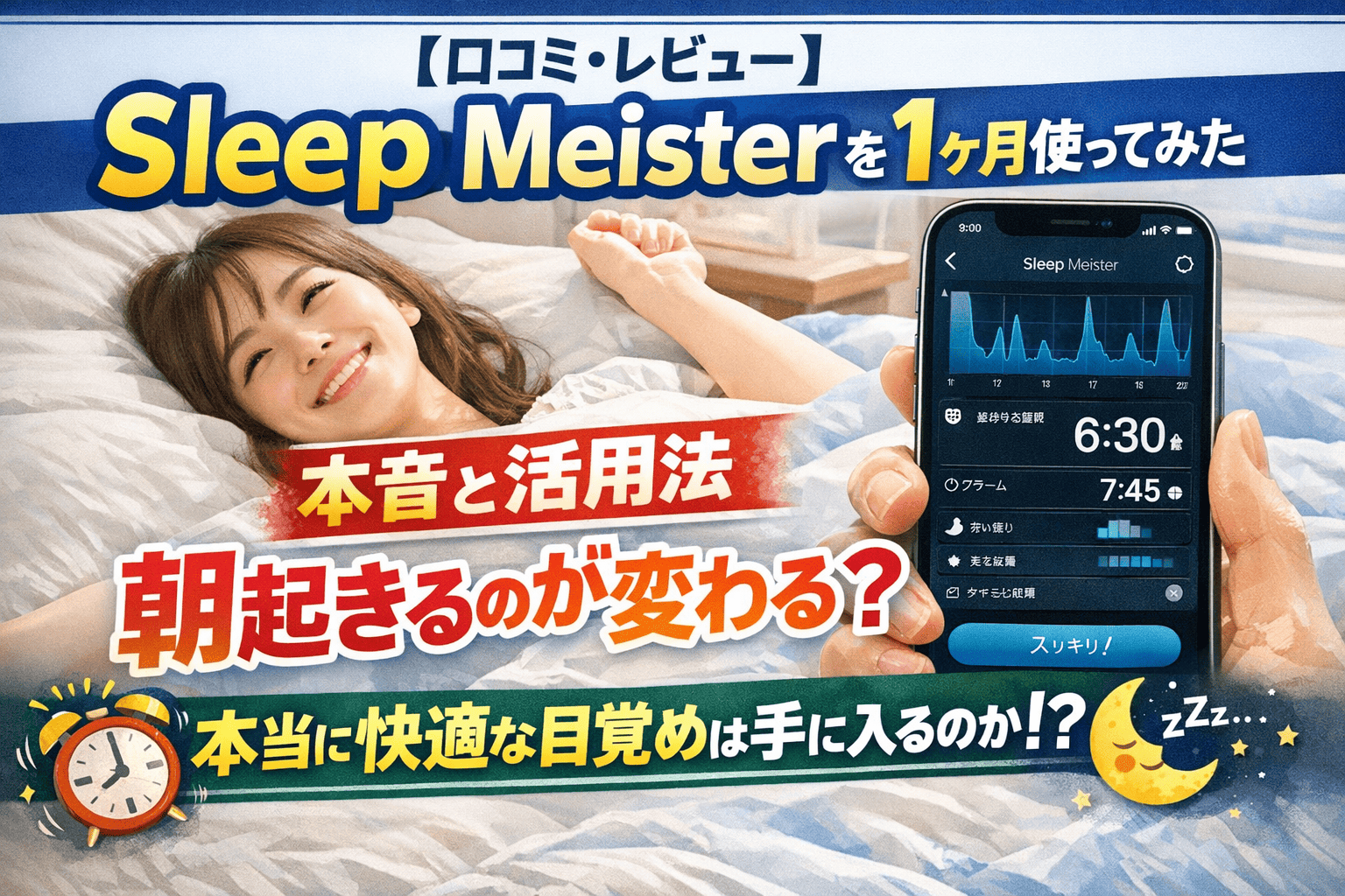 【口コミ・レビュー】Sleep Meisterを1ヶ月使ってみた本音と活用法〜朝起きるのが変わる？本当に快適な目覚めは手に入るのか！〜