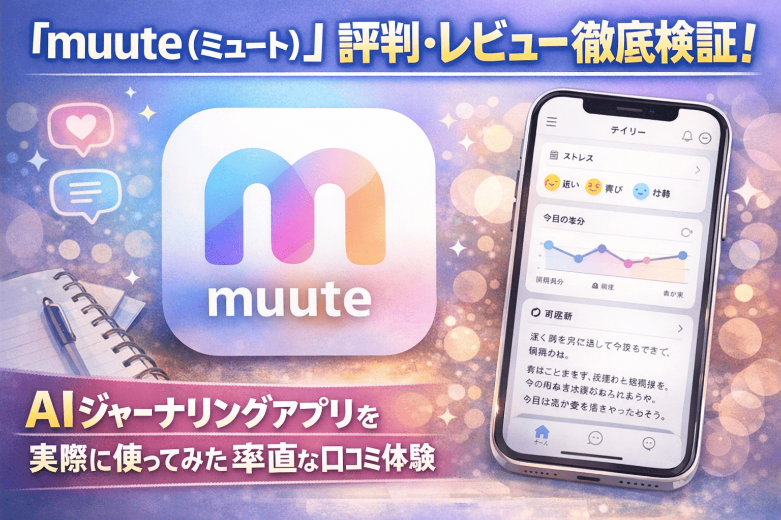 「muute（ミュート）」評判・レビュー徹底検証！AIジャーナリングアプリを実際に使ってみた率直な口コミ体験