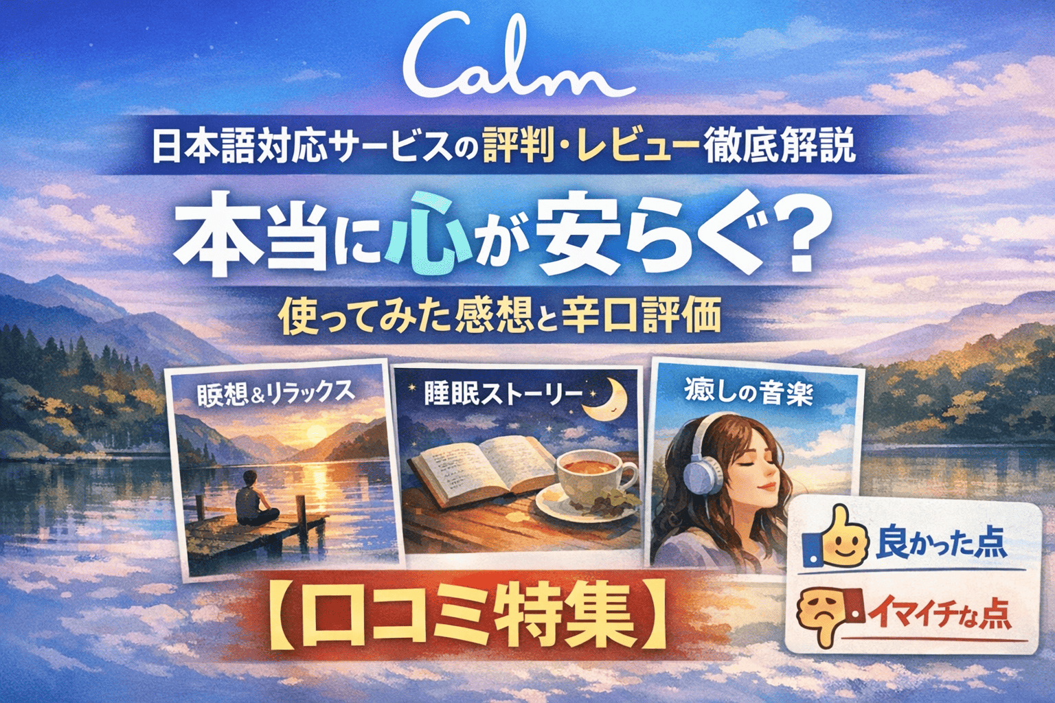 Calm（カーム）日本語対応サービスの評判・レビュー徹底解説｜本当に心が安らぐ？使ってみた感想と辛口評価【口コミ特集】