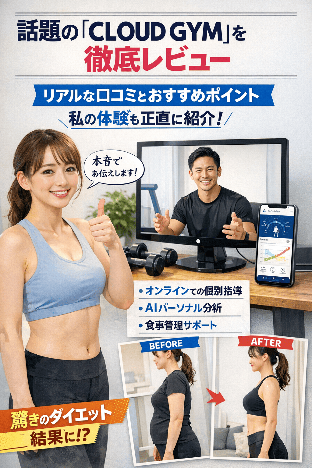 話題の「CLOUD GYM」を徹底レビュー｜リアルな口コミとおすすめポイント、私の体験も正直に紹介！